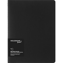 Moleskine Smart Cahier Dergileri Beyaz Sayfalı 2'li Dijital Kayık Seti, Kalem+ İle Uyumlu, Karton Kapak, Ekstra Geniş Format 19 X 25 Cm, Siyah, 120 Sayfa 103 Ivory