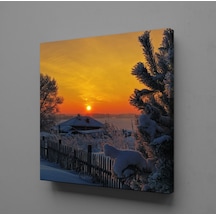 Karlı Bir Gün Doğumu Kanvas Tablo 170x170cm