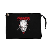 Kreator Siluet Logo Siyah Clutch Astarlı Cüzdan / El Çantası