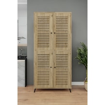 Enwood Deneb Mdf Atlantik Çam 4 K Panjur Kapak Ahşap Ayaklı Kiler