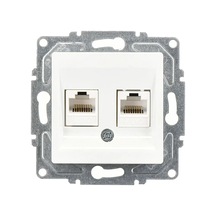 Eqona Radius Neoline İkili Data Prizi 2 X Rj45 Cat6 , Beyaz Mekanizma + Tuşkapak