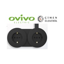 Eco Lounge Ovivo Xone Antrasit İikili Topraklı Priz Sıva Üstü