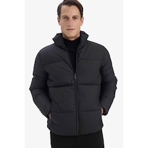 Defacto Slim Fit Dik Yaka Astarlı Fermuarlı Su Geçirmez Siyah Erkek Mont C5631ax/bk27 Siyah