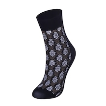 Bolero Baskılı Soket Çorap Siyah