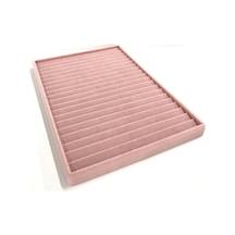 Yerli Üretim Madrid Model Süet Kumaş Pembe Renk 34/24 Cm Kademeli Çekmece Ici Bileklik-kolye Standı Çok Renkli