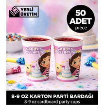Gabby S Dollhouse Temalı 8-9 Oz Karton Parti Bardağı - Doğum Günü Malzemeleri 50 Adet Diğer