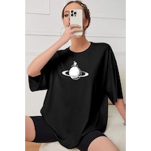 Flood Of Style Astronaut Rides Baskılı T-shirt Siyah