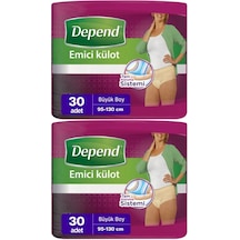Depend Emici Külot Kadın Hasta Bezi Büyük Boy L 2 x 30'Lu