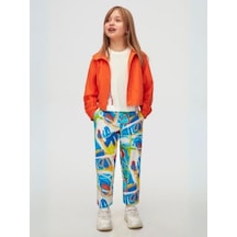 Nk Kids Kız Çocuk Cepli Desenli Pantolon-15877 Çok Renkli