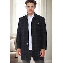 Plt9367 Dewberry Erkek Palto-desenli Lacivert Desenli Lacivert