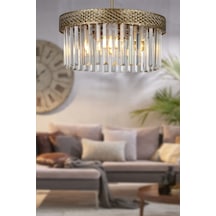 Begüsa Sitrus 4.lü Eskitme Lux Kristal Taşlı Avize