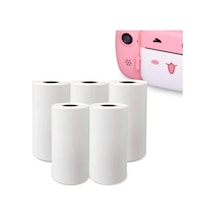 Çocuk Kamera Baskı Kağıdı, 5'li Rulo 57x25mm Çekirdekli Fotoğraf Baskı Termal Kağıt Rulo