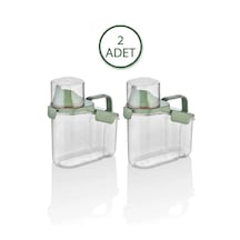 Bakliyat Ve Deterjan 2'li Set Saklama Kabı - 1100 Ml - Yeşil Açık Yeşil