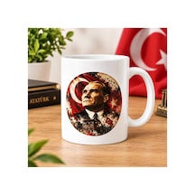 Bera Print Lab Atatürk Ve Türk Bayrağı Tasarımlı Beyaz Seramik Kupa Bardak Beyaz - 936119949 Beyaz