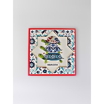Amasra Temalı Polyester Kabartmalı Kaplumbağa Desen Magnet 7 X 7 Cm Dekoratif Hediyelik Buzdolabı Süsü Kod:1180