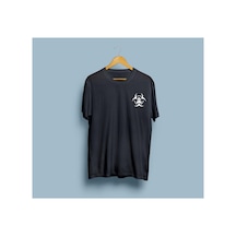 Bahriyeli Collection Oversize Biohazard Gaz Maskesi Tasarım Unisex T-shirt Siyah