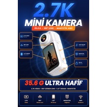 Blue Inter Smart Panora Aksiyon Kamera Döner Lensli Ekranlı Taşınabilir Vlog Kamerası Mini Spor Kamerası