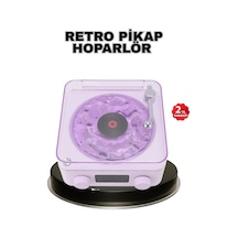 Projektör Işıklı Retro Hoparlör Bluetooth Aux Usb Hafıza Kartlı 360 Sesli Şarjlı