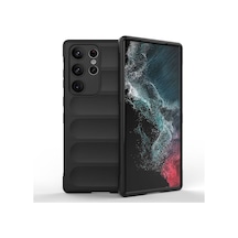 Galaxy S23 Ultra Kılıf Esnek Tpu Oyuklu Arka Yüzey Tasarımlı Zore Etnik Silikon Kapak Siyah