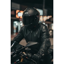 Gıvı 50.x Mat Siyah / 1 Renkli 1 Şeffaf Vizörlü Motosiklet Kask Siyah Vizör + Şeffaf