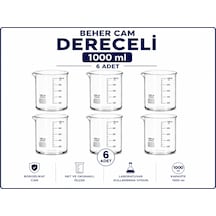 Beher Cam Dereceli 1000 ml 6 Adet