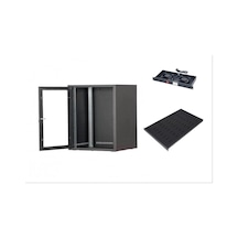 Setrack 19'' 9u 600x600 Cm Duvar Tipi Rack Kabinet+ Sabit Raf+2li Fan Modülü