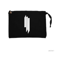 Zepplin Giyim Skrillex Siyah Clutch Astarlı Cüzdan / El Çantası