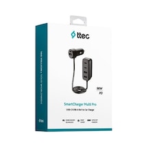 Ttec Smartcharger 6'sı 1 Arada Pd 90w Araç Hızlı Şarj Aleti 3 Usb-c+3 Usb-a 2ckp06s Siyah