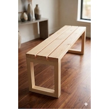Ladin Masif Ahşap Bank Tabure 30x70x42 Cm Naturel V2