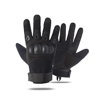 Novahub Siyah Açık Taktik Eldiven Nefes Alabilir Kaymaz Eldiven Şok Tam Parmak Bisiklet Eldiveni - L