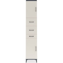 Hyperion Dolap 3 Raflı 3 Çekmeceli 2 Kapaklı 44x44x243 Antrasit-aytaşı Antrasit
