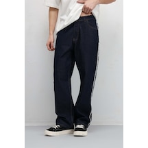 Vamos Yan Dikiş Detaylı Baggy Jean Koyu Mavi