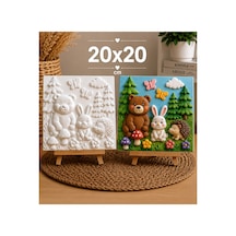 Orman Hayvanları Boyama Seti 20x20 Cm 6'lı Boya Ve Fırça Dahil