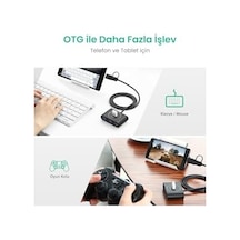 Usb A/usb C To 4 Port Usb 3.0 Hub Çoklayıcı Siyah 1 Metre