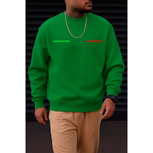 Benroma 3 İplik Penye Italıa Baskılı Unisex Sweatshırt Çok Renkli