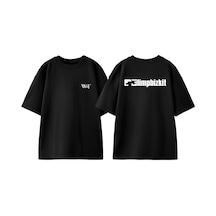 Thewert Limp Bizkit 5 Tasarım Sırt Baskılı Pamuk Siyah Oversize T-shirt