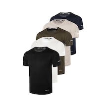 Ghassy Co. Erkek 5'Li Paket Dry Fit Siyah Lacivert Beyaz Haki Gri Çok Renkli
