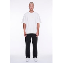 Respire Erkek Ffb Vintage Nakışlı Oversize T-shirt Ekru