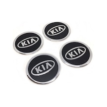 Kia Jant Göbeği Alüminyum Sticker Yapıştırma 60Mm 4'Lü Set