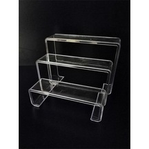 Ayakkabı Standı 3'lü Merdiven Set Kademeli Pleksi Şeffaf Plastik Beyaz Tr Diğer