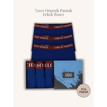 Cielo Venti Night Collection 3'lü Organik Pamuk Erkek Boxer Mavi Cielo Venti Night Collection 3'lü Organik Pamuk Erkek Boxer Mavi