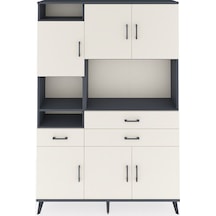 Arges Dolap 9 Raflı 3 Çekmeceli 6 Kapaklı 132x30x195 Antrasit-aytaşı/aytaşı Aytası/aytası