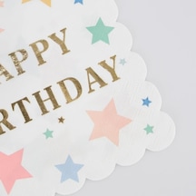 - Happy Birthday Stars Large Napkins - Happy Birthday Yıldızlar Peçeteler X16 -