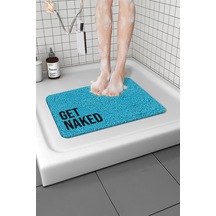 Get Naked Banyo Paspası Kaymaz Taban Yumuşak Ve Esnek Paspas Islak Zemin Hijyenik Paspas 40x60 Cm Mavi