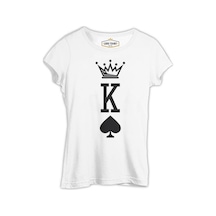K - The King Beyaz Kadın Tshirt 001