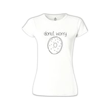 Donut Worry Beyaz Kadın Tshirt 001
