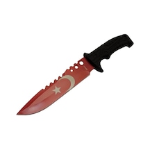 Bora Ayyıldız Mf011 Rd Kırmızı Av Bıçağı 31cm - Testere Detaylı Bıçak, Kılıflı, Plastik Sap Renkli
