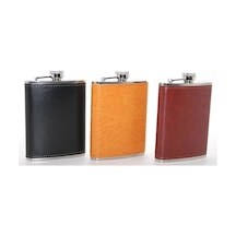 Paslanmaz Çelik Tekli 8 Oz Derili Matara Alk2661 Çok Renkli