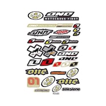 Motosiklet Sponsor Tasarım A4 Çoklu Sticker Seti 01 Diğer