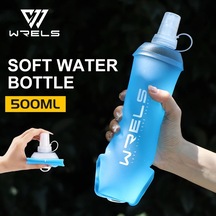 Wrels Açık Spor Su Şişesi Kamp Koşu Bisiklet Yumuşak Katlanır Tpu Yumuşak Şişe Blue 500ml Blue 500ml